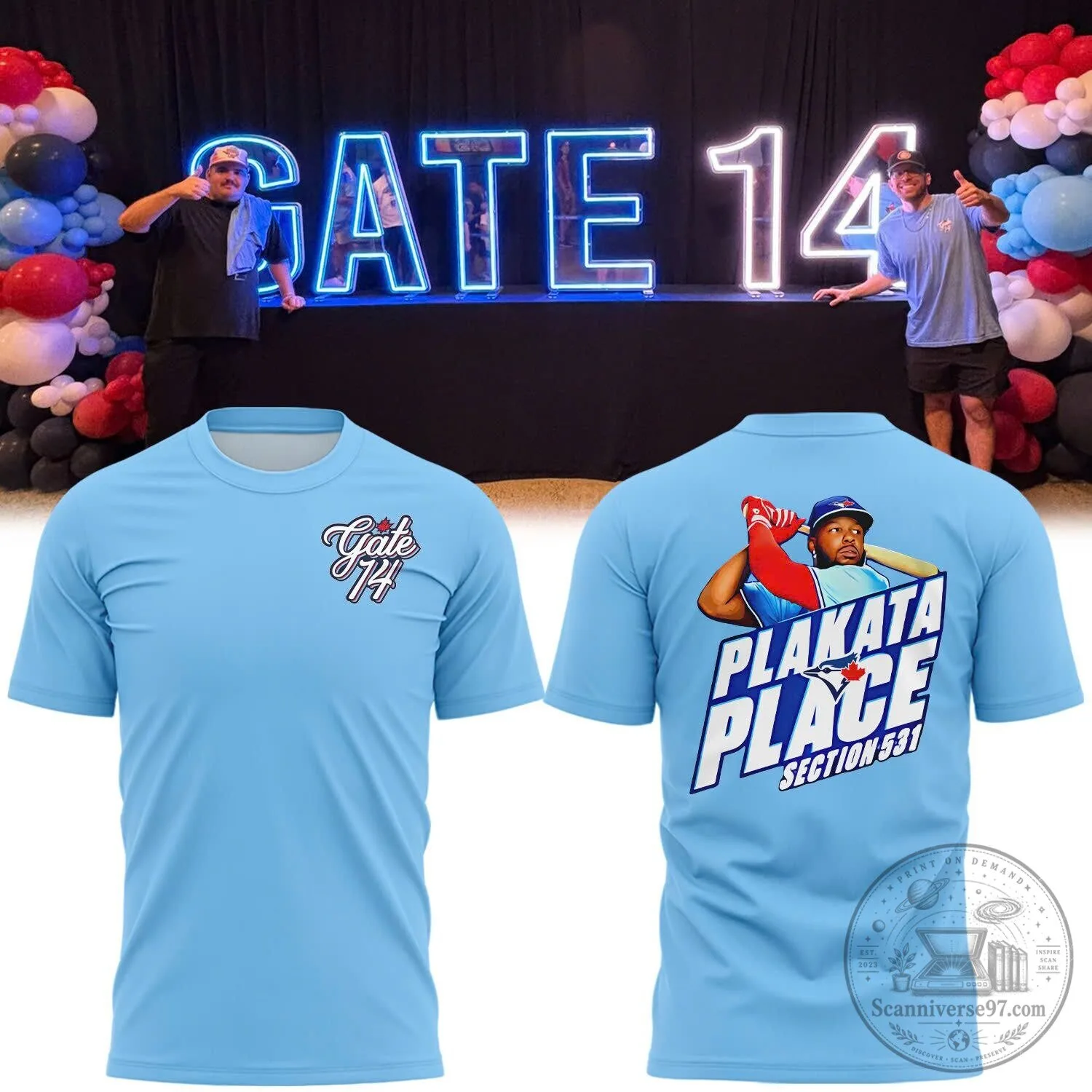 Blue Jays Shirt Plakata Place Gate 14 Section 531 Baseball Fan T-Shirt