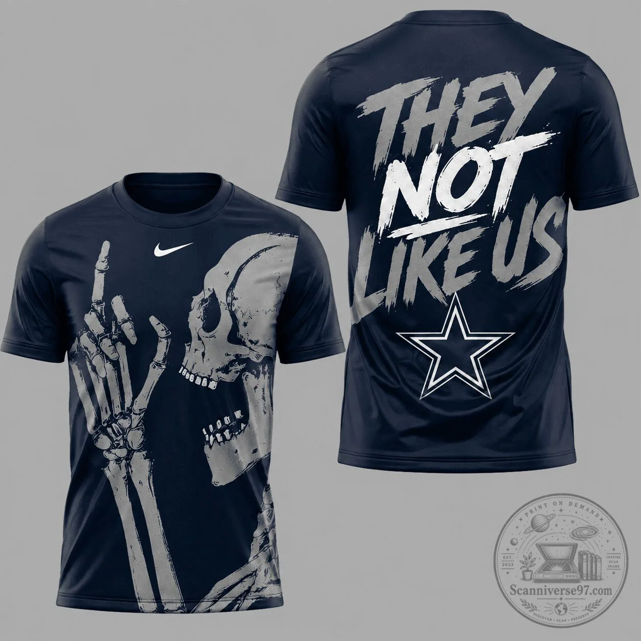 Dallas Cowboys Skeleton Gesture Performance T-Shirt