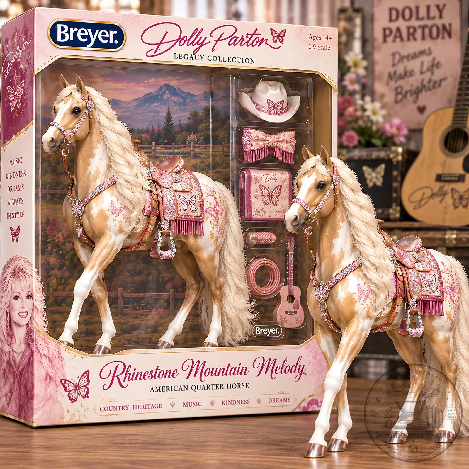 Dolly Parton Rhinestone Mountain Melody American Quarter Horse Figurine