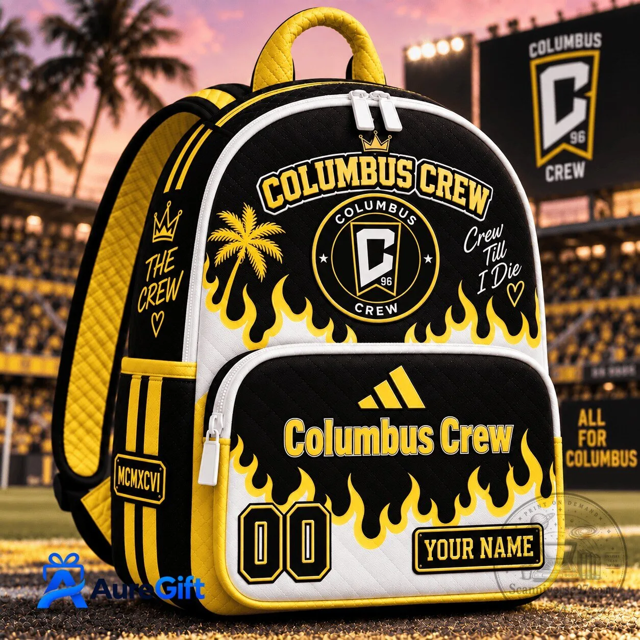 Columbus Crew Soccer Club Personalized Quilted Backpack