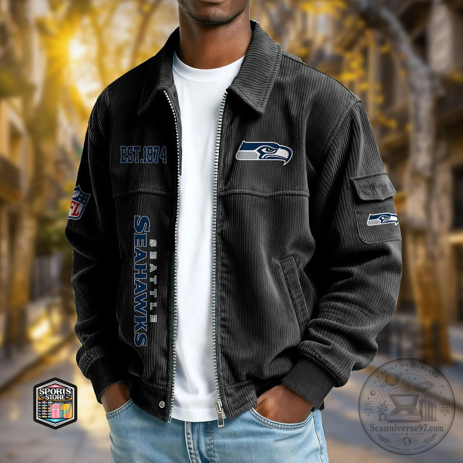 Seattle Seahawks NFL Football Team Corduroy Jacket
