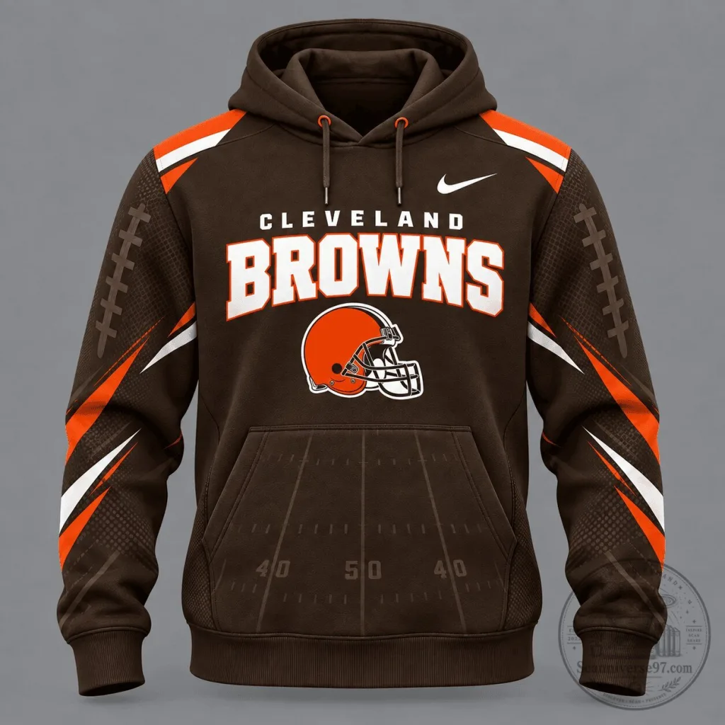 Cleveland Browns Football Team Brown and Orange Game Day Hoodie for Men 17 Cleveland Browns Football Team Brown and Orange Game Day Hoodie for Men