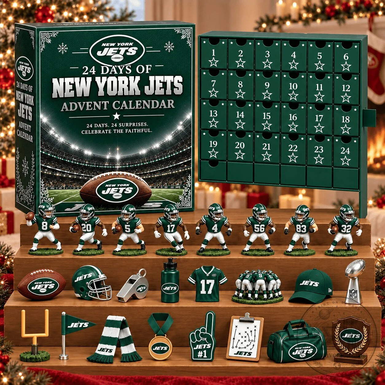 New York Jets NFL Football Advent Calendar Christmas Gift Box