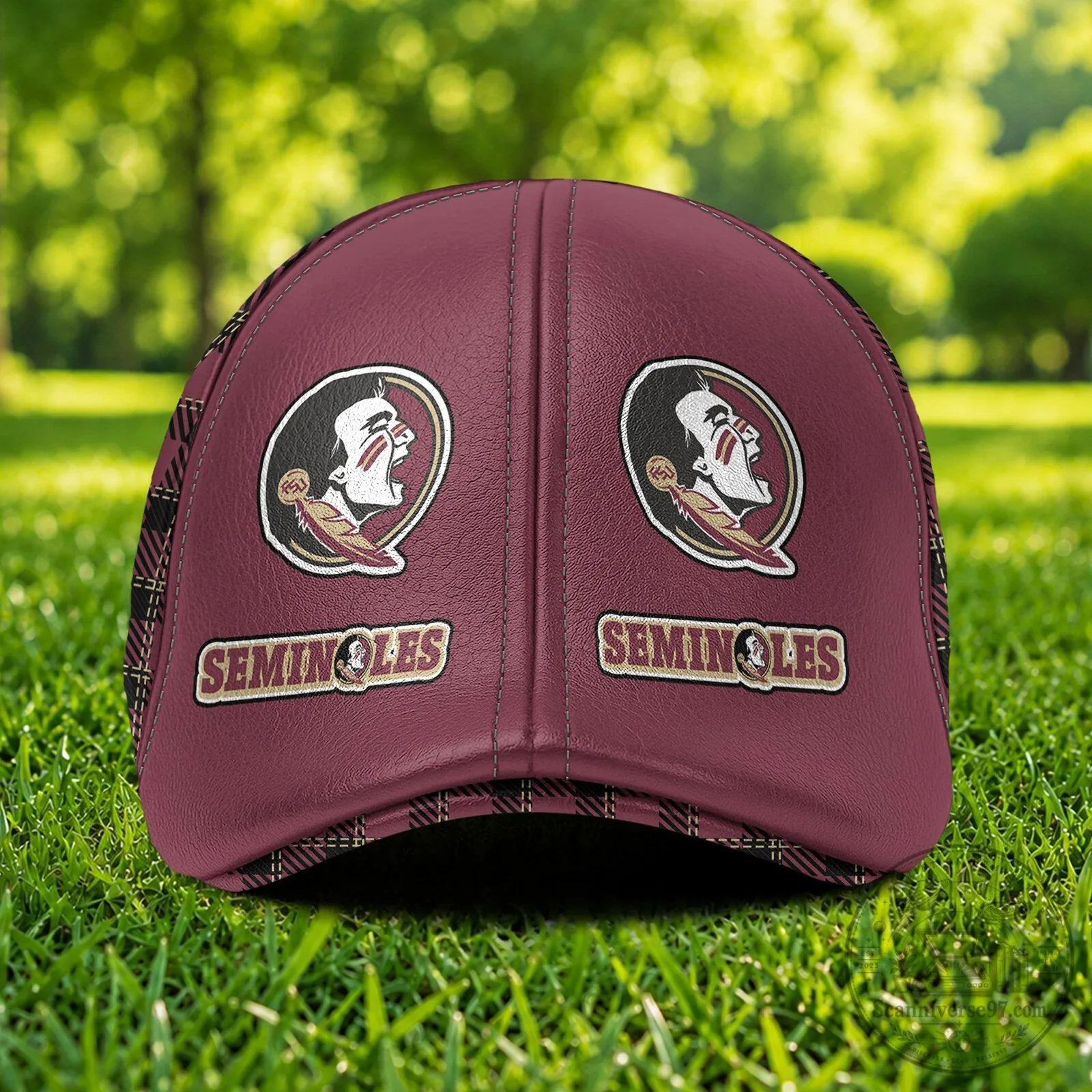 Florida State Seminoles NCAA Custom Name Plaid Leather Ivy Cap Hat 6 Florida State Seminoles NCAA Custom Name Plaid Leather Ivy Cap Hat