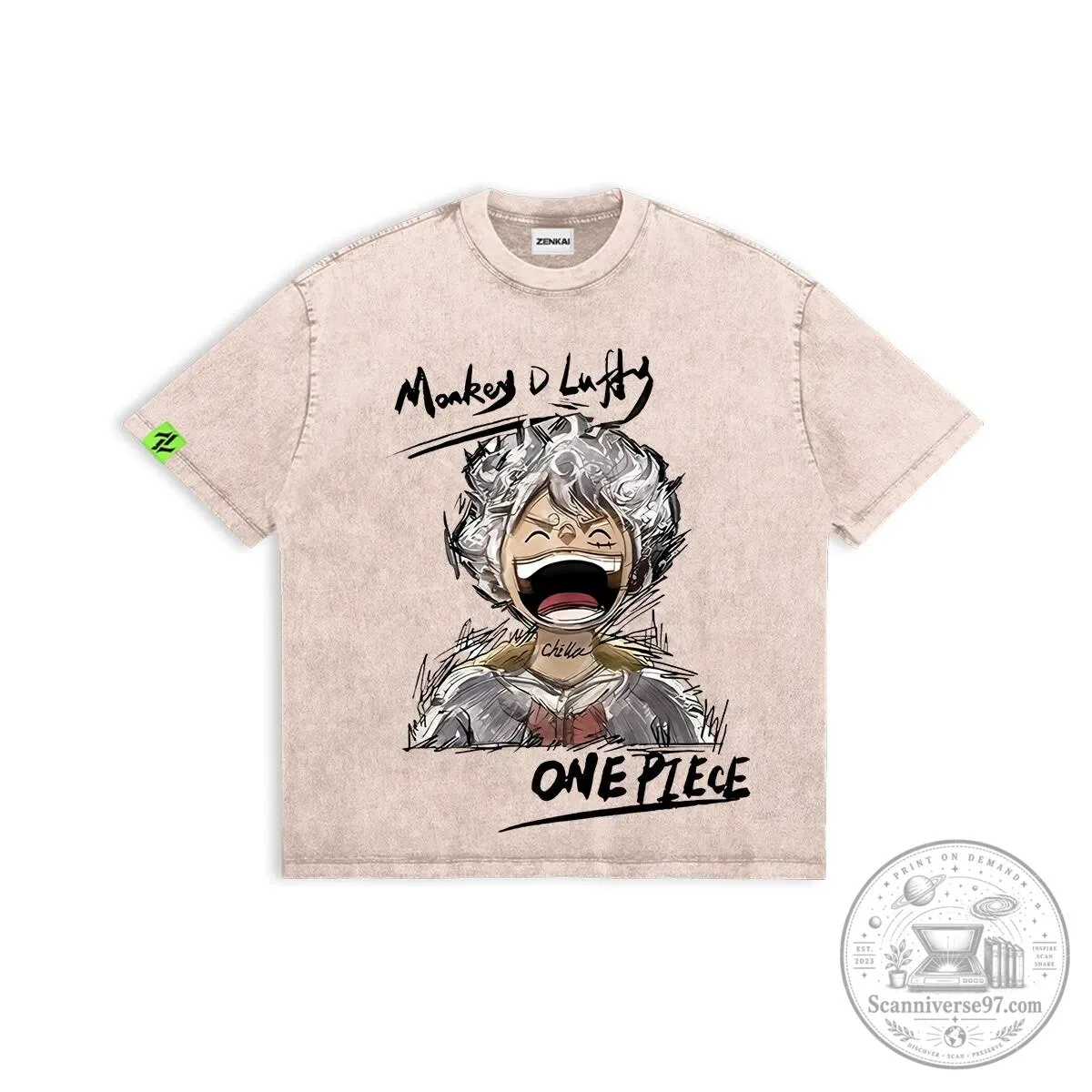 Monkey D. Luffy Joy Boy Gear Five One Piece Anime Sketch Art T-Shirt