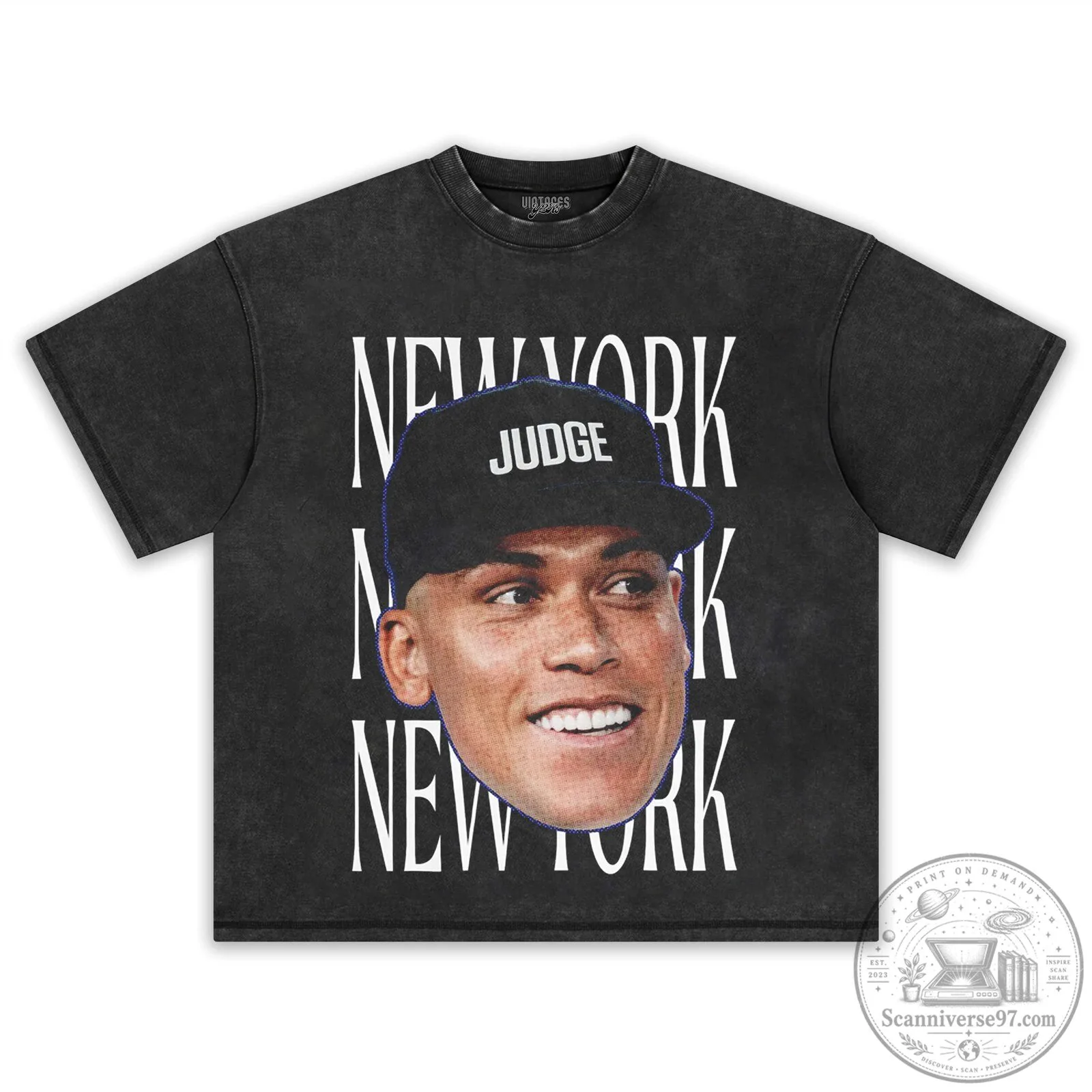 Aaron Judge New York Yankees Baseball Player Portrait Black T-Shirt 5 Aaron Judge New York Yankees Baseball Player Portrait Black T-Shirt