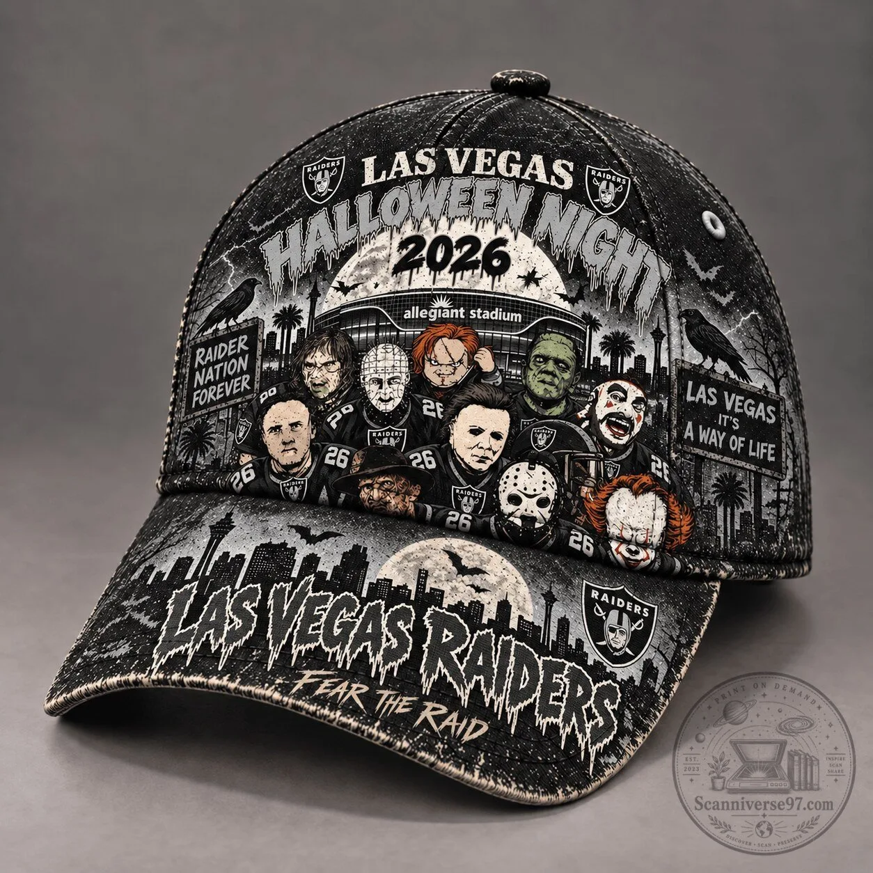 Las Vegas Raiders Halloween Night Allegiant Stadium Baseball Cap Hat