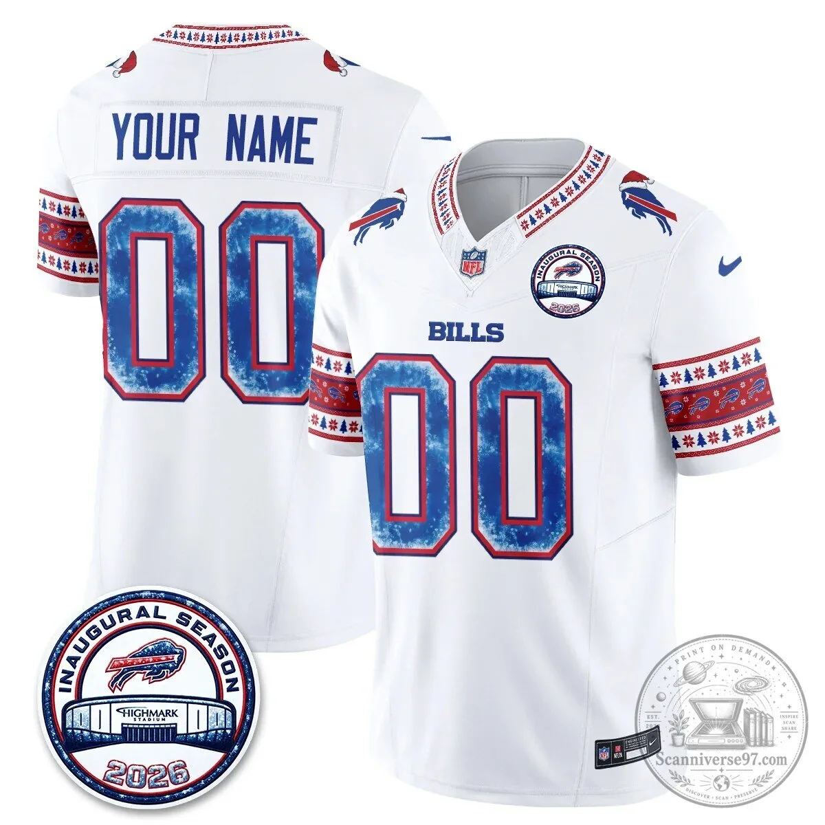 Buffalo Bills Christmas Edition Inaugural Season Football Jersey