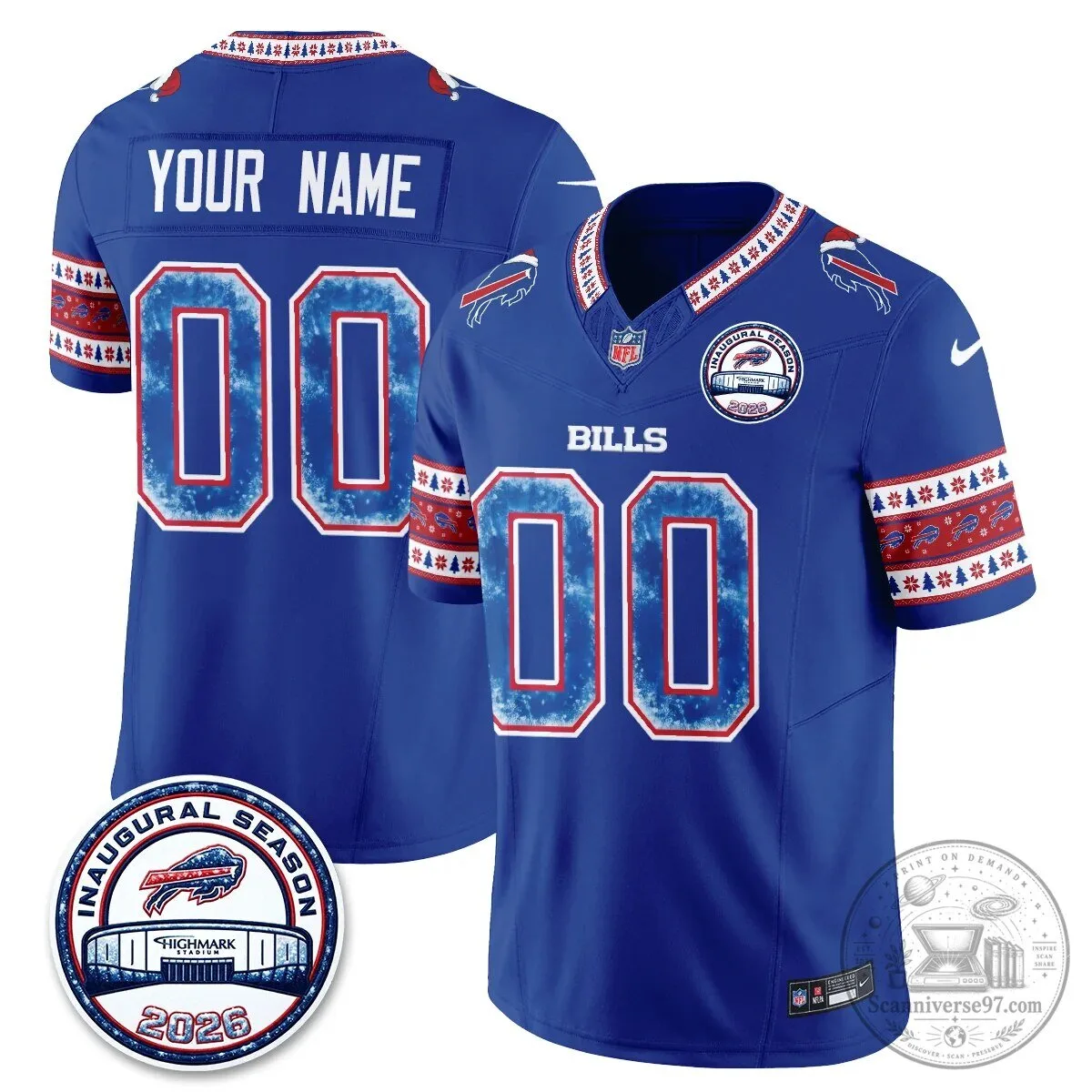 Buffalo Bills Christmas Edition Inaugural Season Football Jersey 5 Buffalo Bills Christmas Edition Inaugural Season Football Jersey