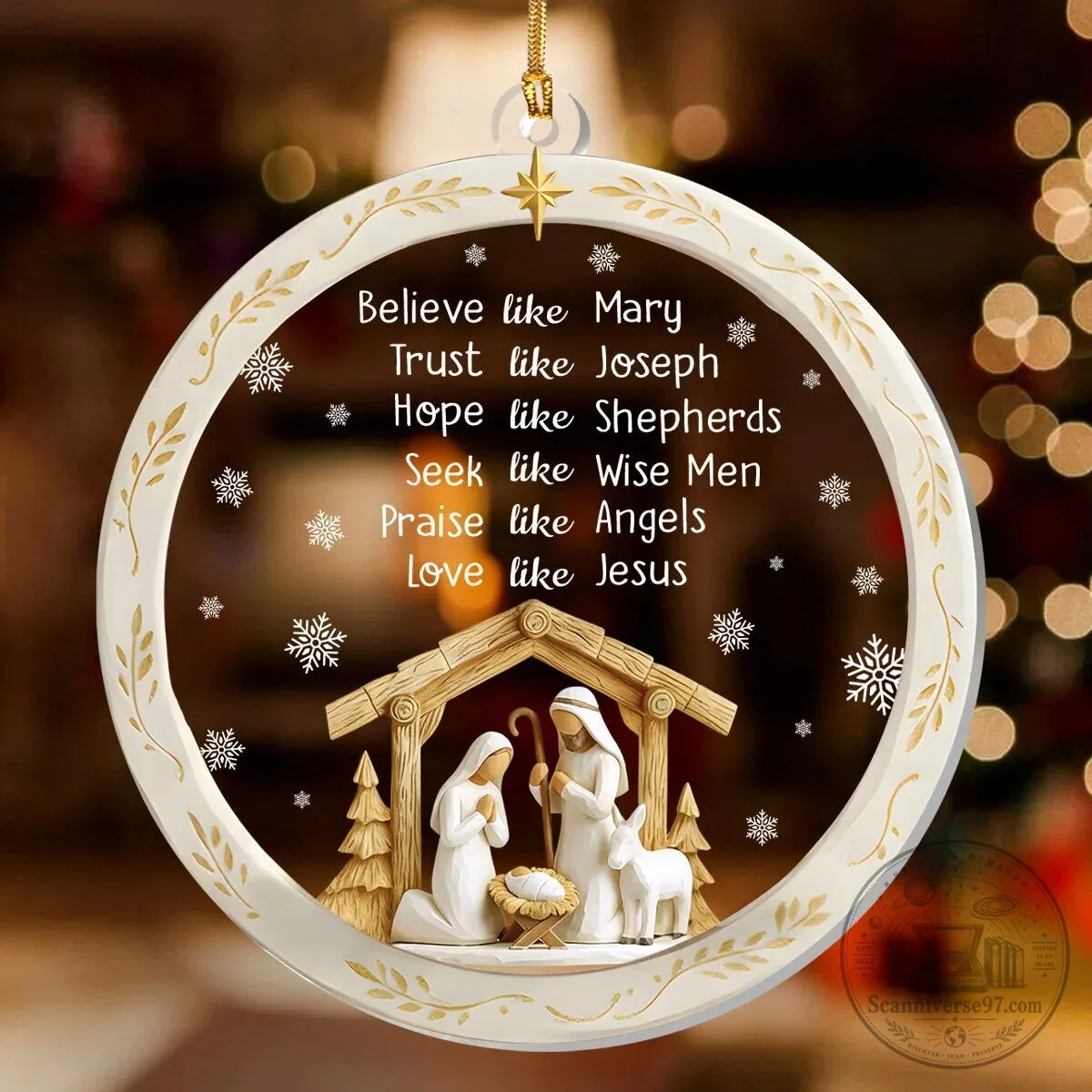 Nativity Scene Believe Like Mary Trust Like Joseph Christmas Ornament 9 Nativity Scene Believe Like Mary Trust Like Joseph Christmas Ornament