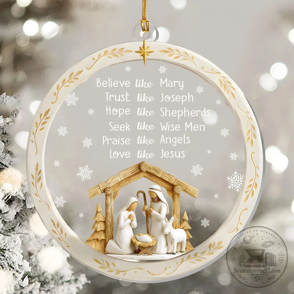 Nativity Scene Believe Like Mary Trust Like Joseph Christmas Ornament 10 Nativity Scene Believe Like Mary Trust Like Joseph Christmas Ornament