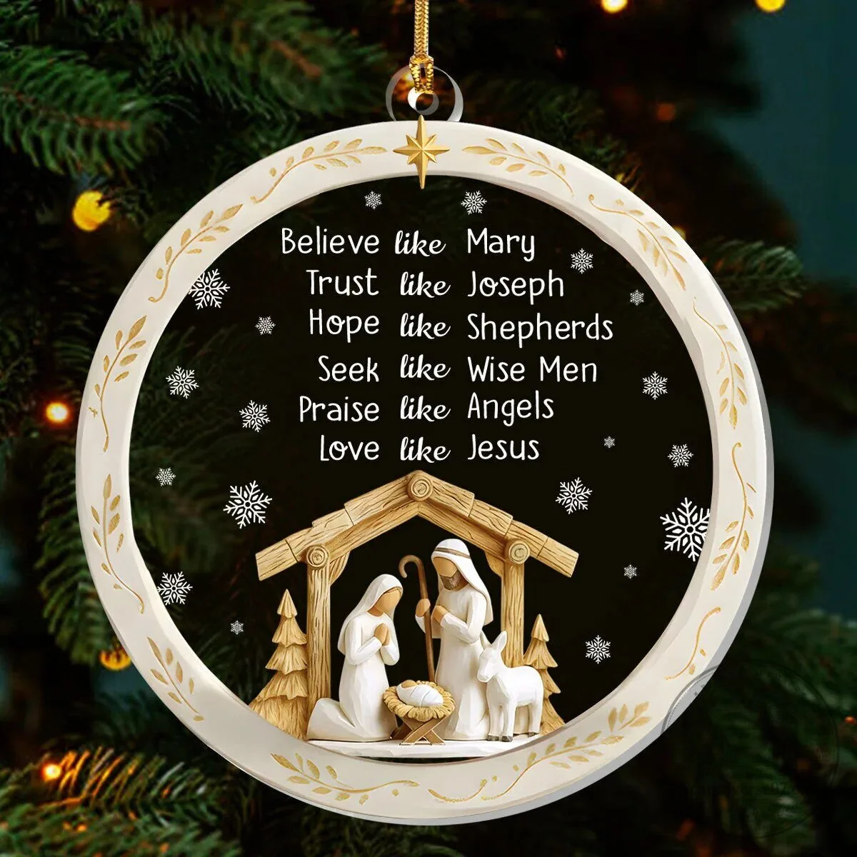 Nativity Scene Believe Like Mary Trust Like Joseph Christmas Ornament 12 Nativity Scene Believe Like Mary Trust Like Joseph Christmas Ornament