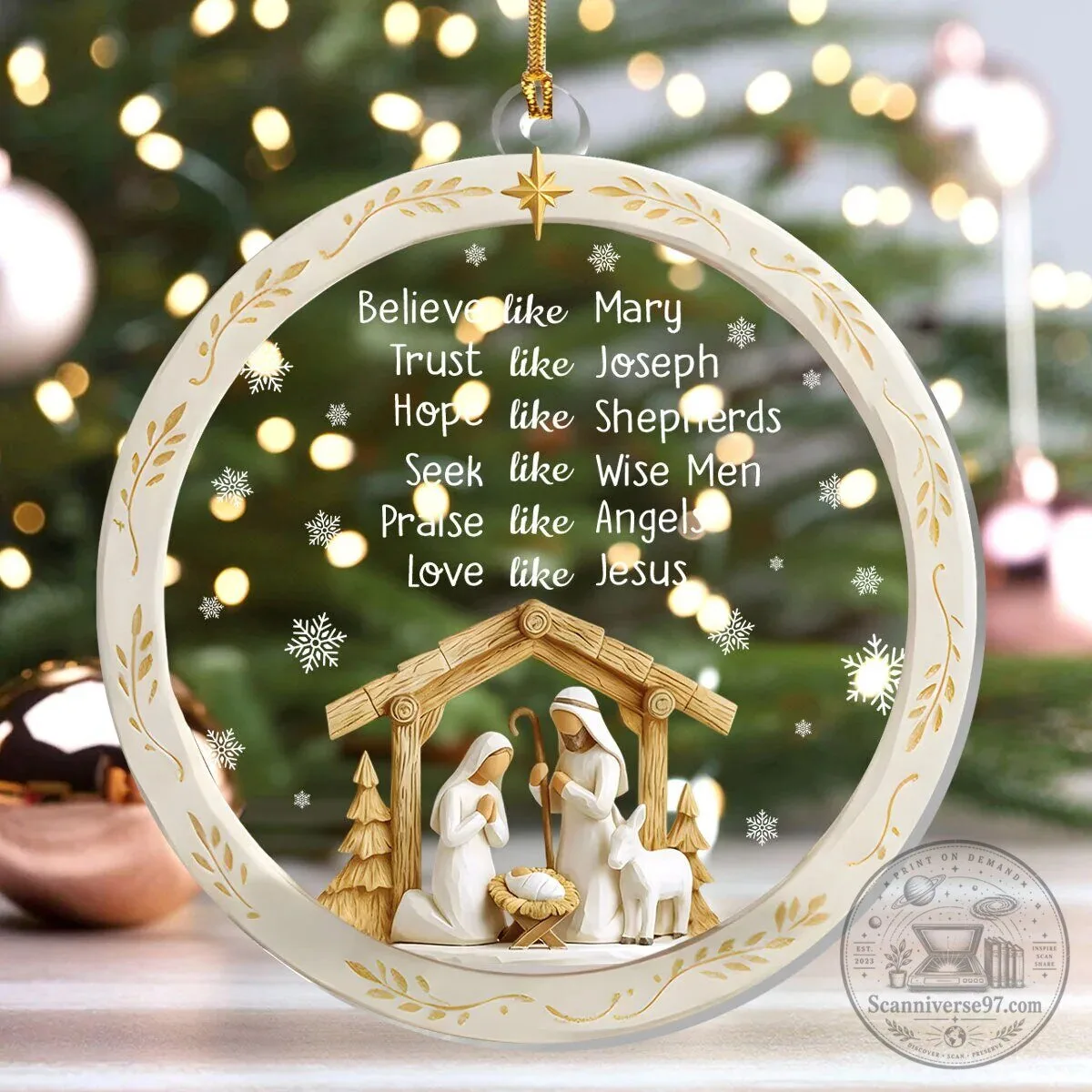 Nativity Scene Believe Like Mary Trust Like Joseph Christmas Ornament 13 Nativity Scene Believe Like Mary Trust Like Joseph Christmas Ornament