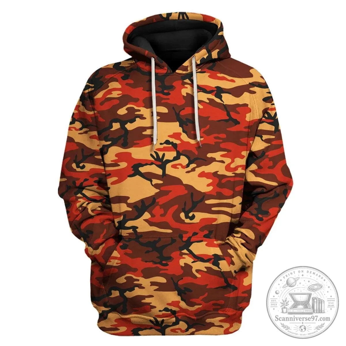 Red Brown Flecktarn German World War II Camouflage Hoodie and Pants Set 12 Red Brown Flecktarn German World War II Camouflage Hoodie and Pants Set