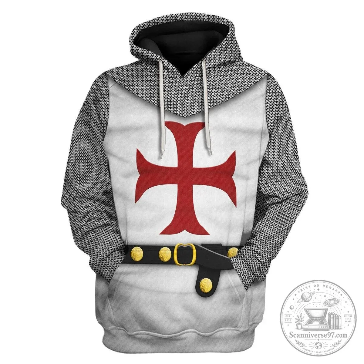 Knights Templar Crusader Cross Medieval Armor Costume Hoodie and Pants Set 13 Knights Templar Crusader Cross Medieval Armor Costume Hoodie and Pants Set