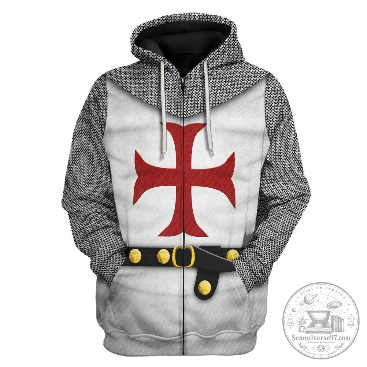 Knights Templar Crusader Cross Medieval Armor Costume Hoodie and Pants Set 16 Knights Templar Crusader Cross Medieval Armor Costume Hoodie and Pants Set