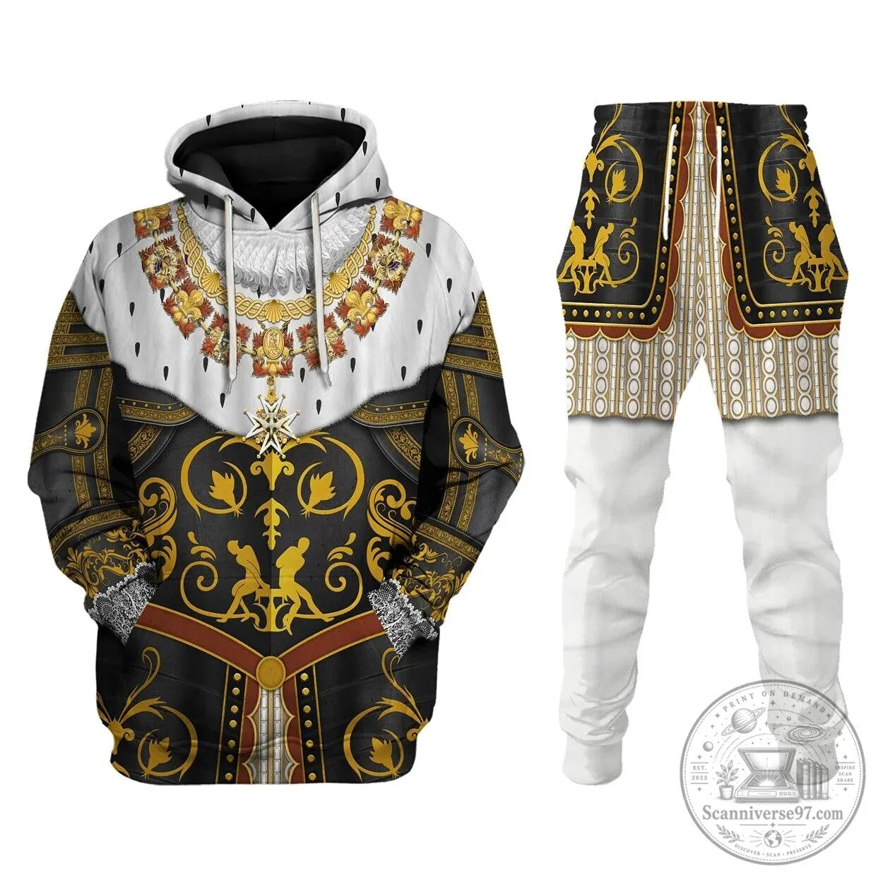 King Henry IV Of France Coronation Robes Costume All Over Print Hoodie