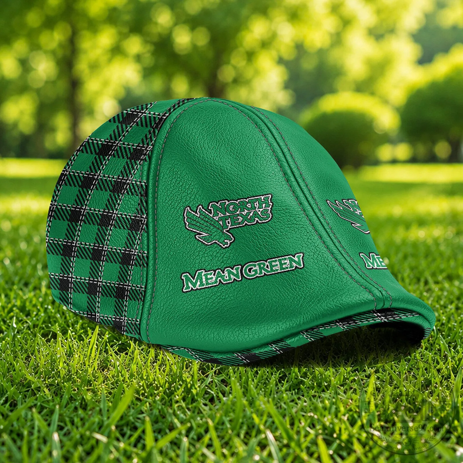 North Texas Mean Green Custom Name Green Plaid Ivy Cap 5 North Texas Mean Green Custom Name Green Plaid Ivy Cap