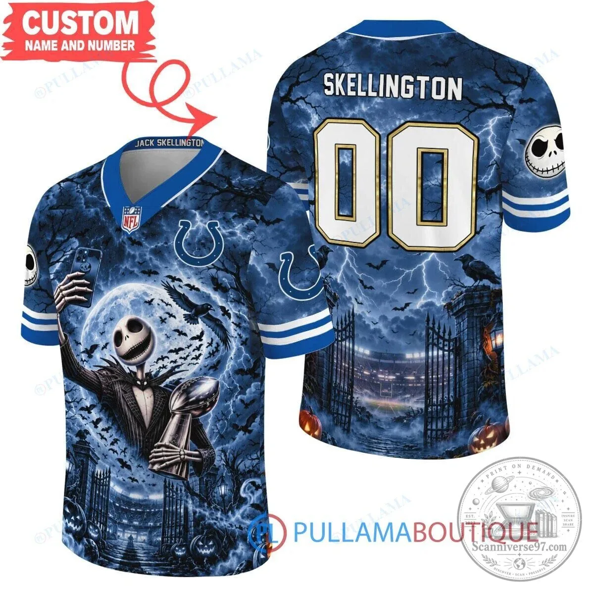 Indianapolis Colts Jack Skellington Halloween Football Jersey