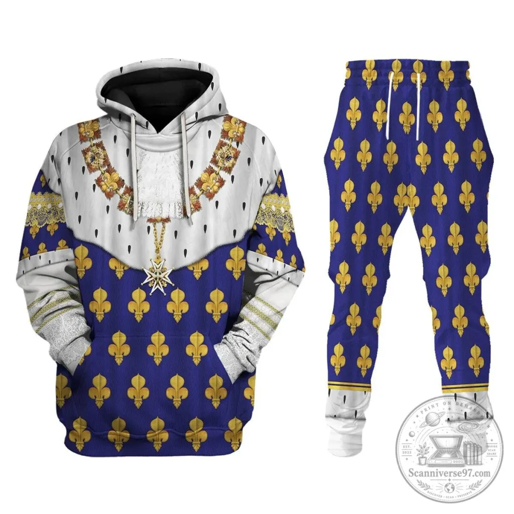 Louis XV of France Coronation Robes Costume All Over Print Hoodie Sweatshirt 19 Louis XV of France Coronation Robes Costume All Over Print Hoodie Sweatshirt
