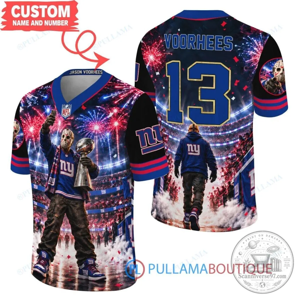New York Giants Jason Voorhees Halloween Football Jersey New York Giants Jason Voorhees Halloween Football Jersey