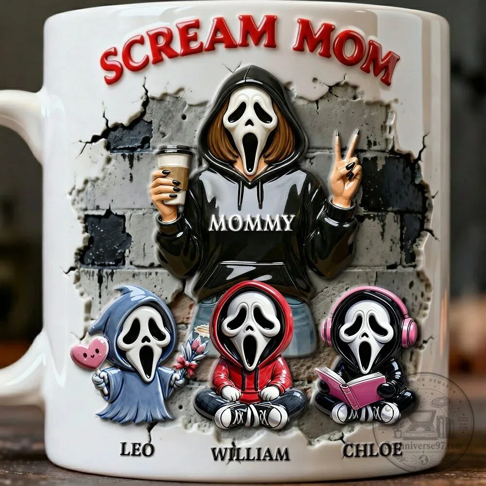 Scream Mom Personalized Ghostface Horror Movie Coffee Mug 11 Scream Mom Personalized Ghostface Horror Movie Coffee Mug