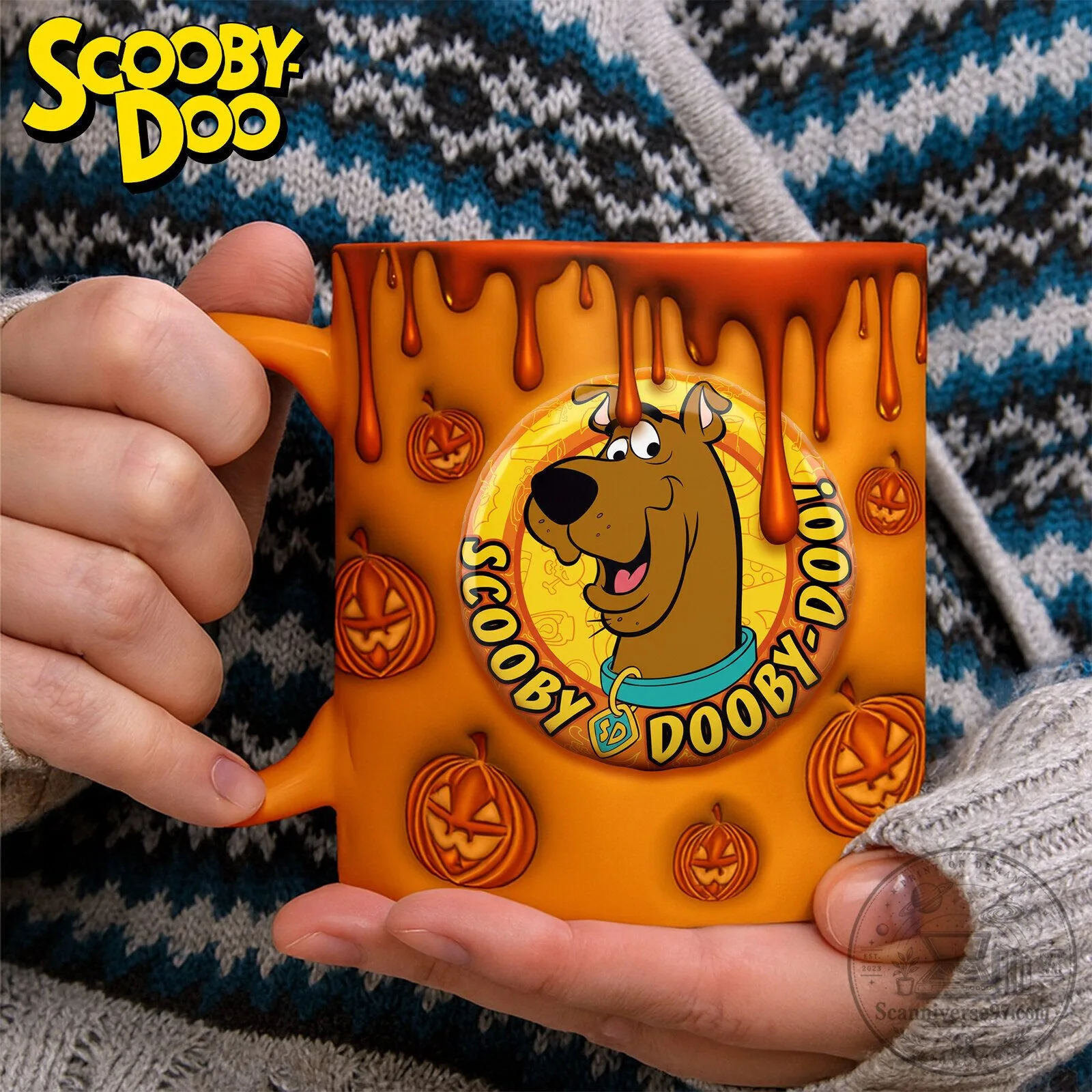 Scooby-Doo Halloween Pumpkin Drips Ceramic Coffee Mug