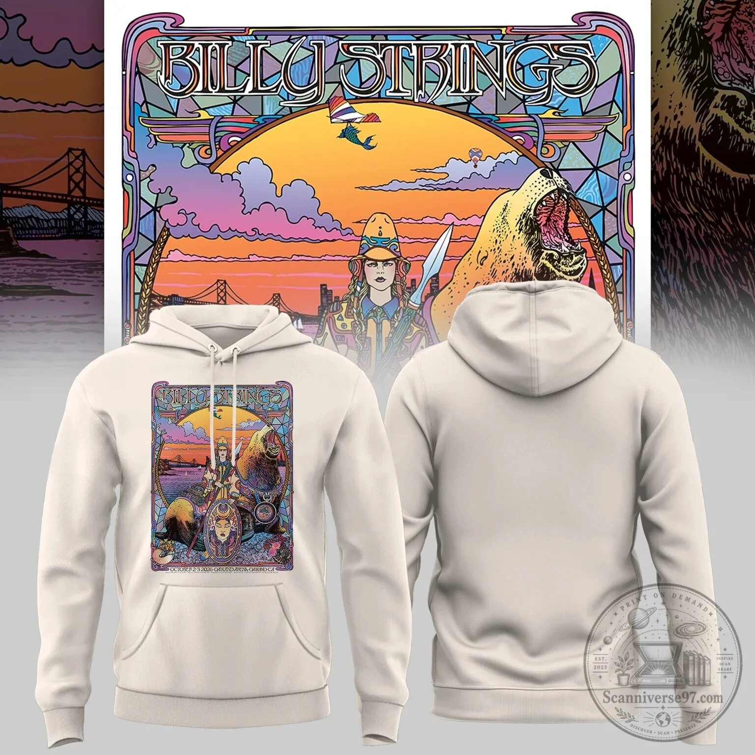 Billy Strings Tour 2026 San Francisco Golden Gate Bridge Hoodie