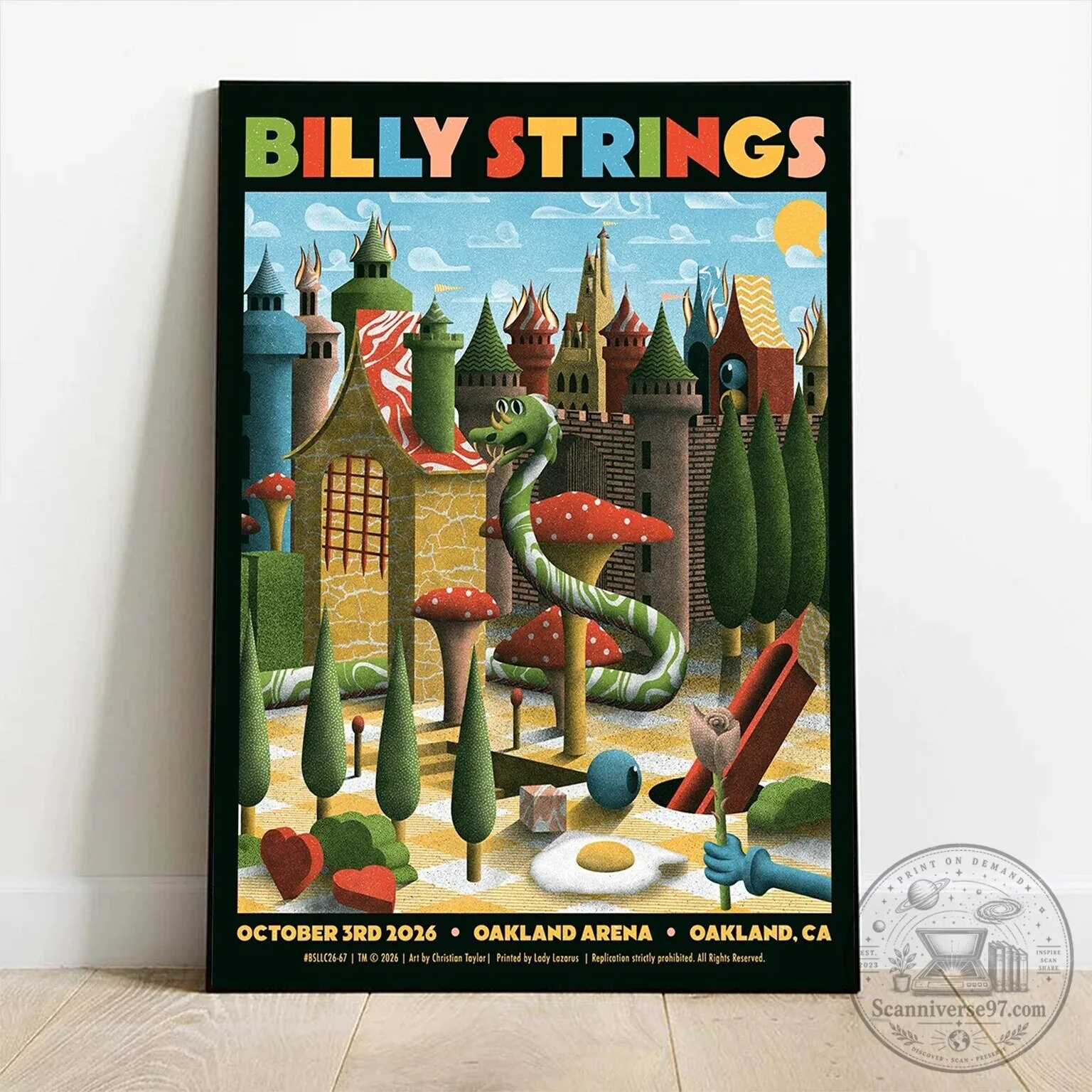Billy Strings Oakland Arena October 2026 Tour Concert Music Poster