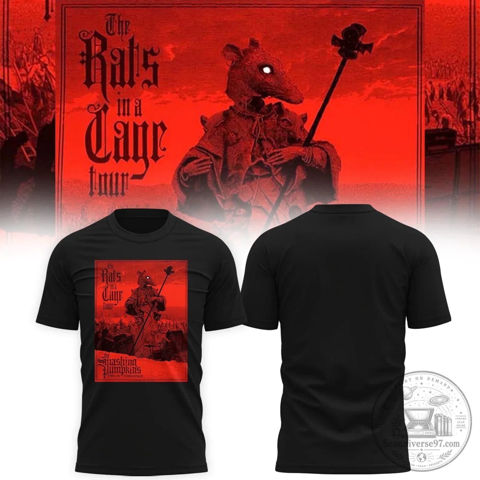 The Smashing Pumpkins Rats In A Cage Tour Boston 2026 Concert T-Shirt