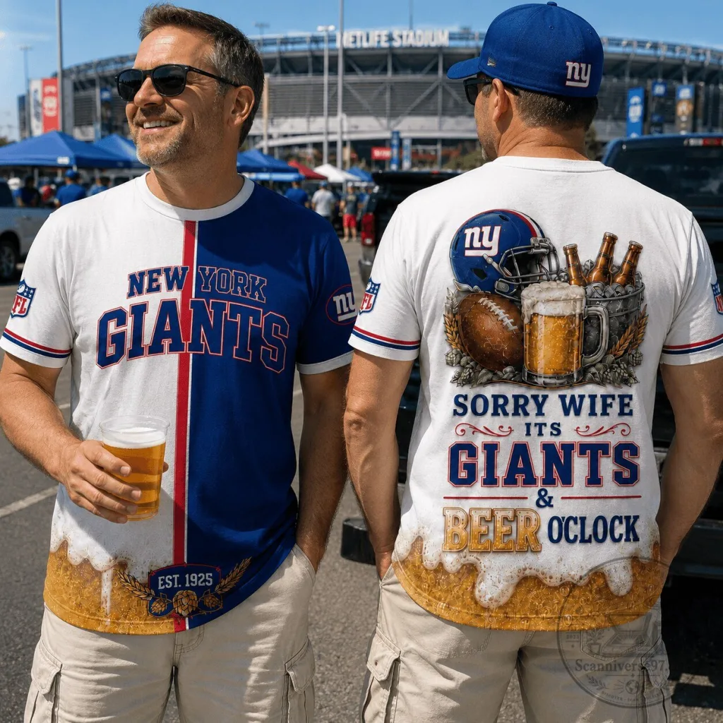 New York Giants Match Day Sorry Wife It's Giants And Beer O'Clock T-Shirt