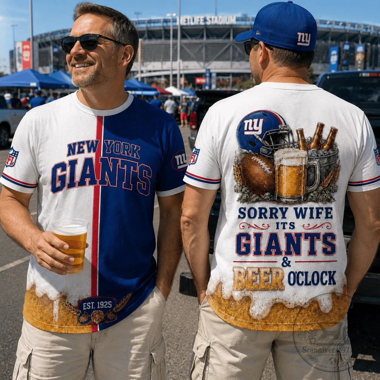 New York Giants Match Day Sorry Wife It's Giants And Beer O'Clock T-Shirt