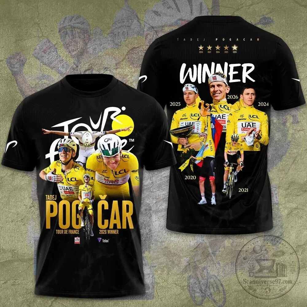 Cycling Fan T-Shirt Celebrating Tadej Pogacar's 2026 Tour de France Victory