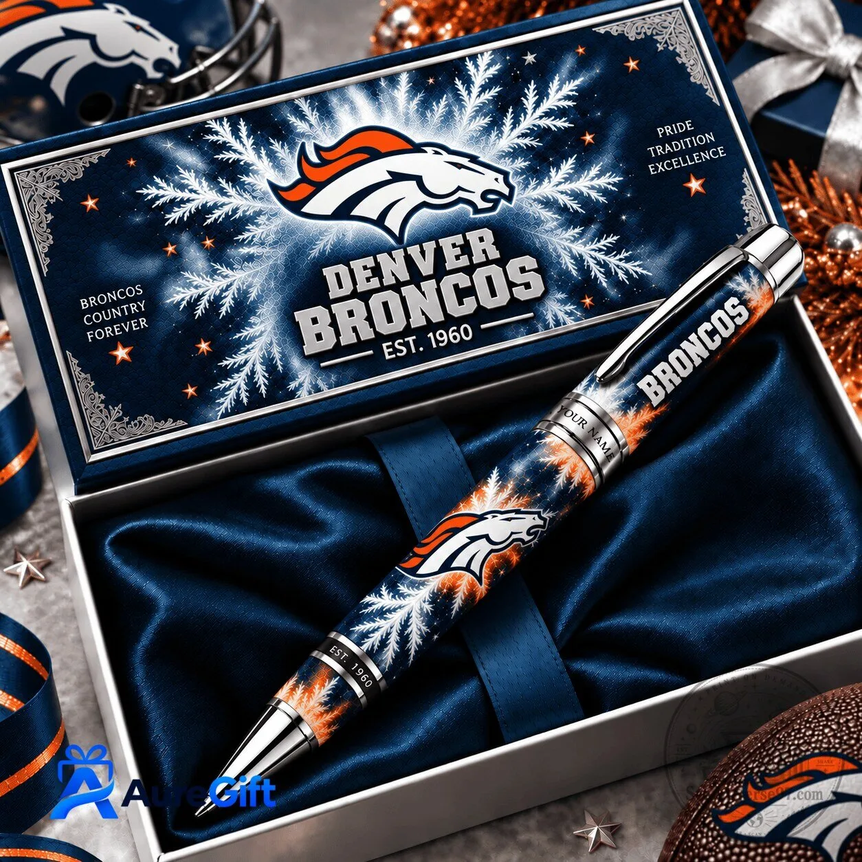 Denver Broncos NFL Christmas Kick Off Personalized Ballpoint Pen 1 Denver Broncos NFL Christmas Kick Off Personalized Ballpoint Pen