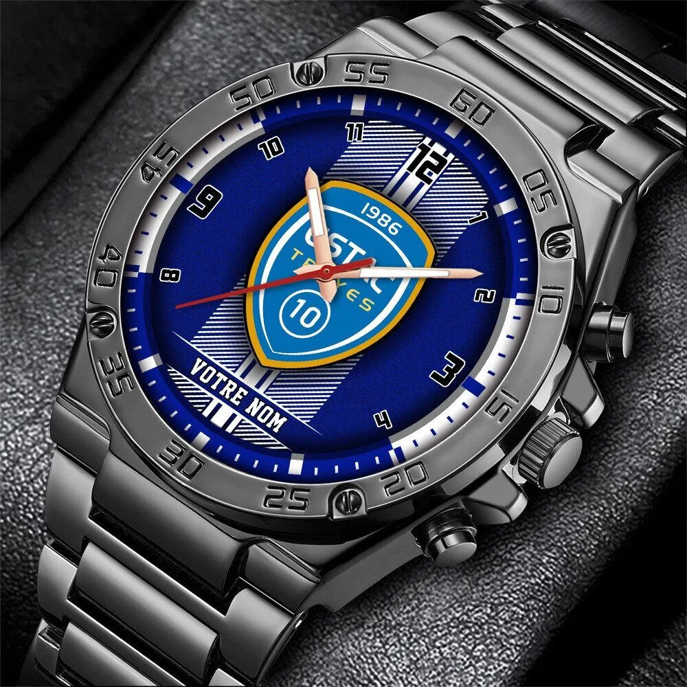 ESTAC Troyes Football Club Logo Stainless Steel Watch