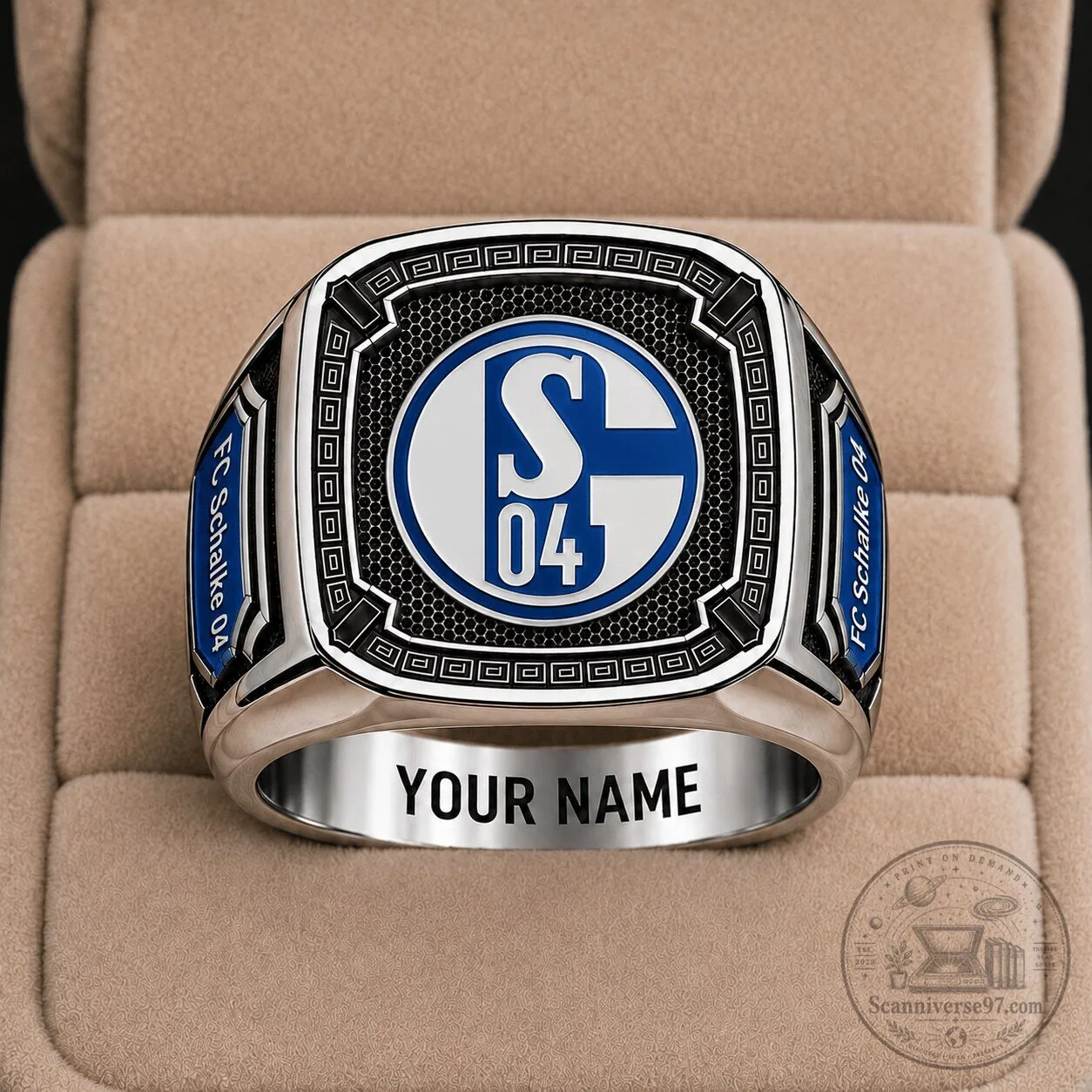 FC Schalke 04 Bundesliga Football Club Custom Engraved Ring