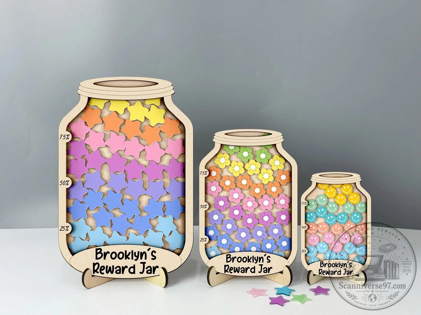 Personalized Kids Reward Jar with Star Tokens, Classroom Behavior Management System 14 Personalized Kids Reward Jar with Star Tokens, Classroom Behavior Management System