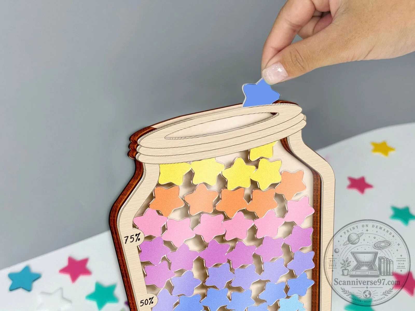 Personalized Kids Reward Jar with Star Tokens, Classroom Behavior Management System 18 Personalized Kids Reward Jar with Star Tokens, Classroom Behavior Management System