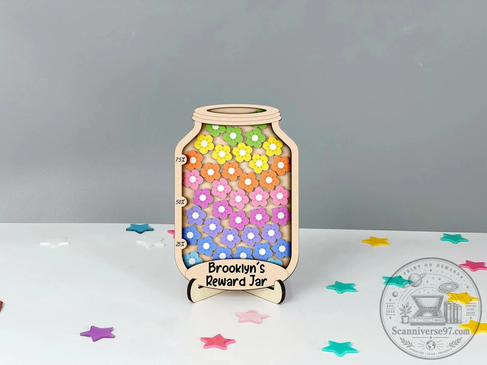 Personalized Kids Reward Jar with Star Tokens, Classroom Behavior Management System 19 Personalized Kids Reward Jar with Star Tokens, Classroom Behavior Management System