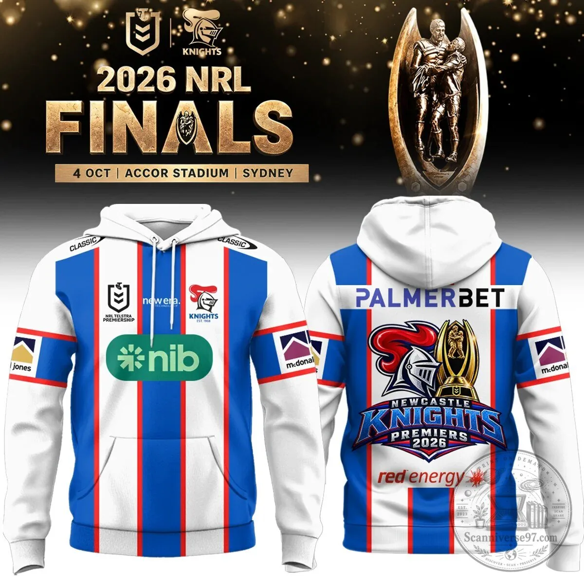 2026 Premiers Hoodie for Newcastle Knights National Rugby League Fans