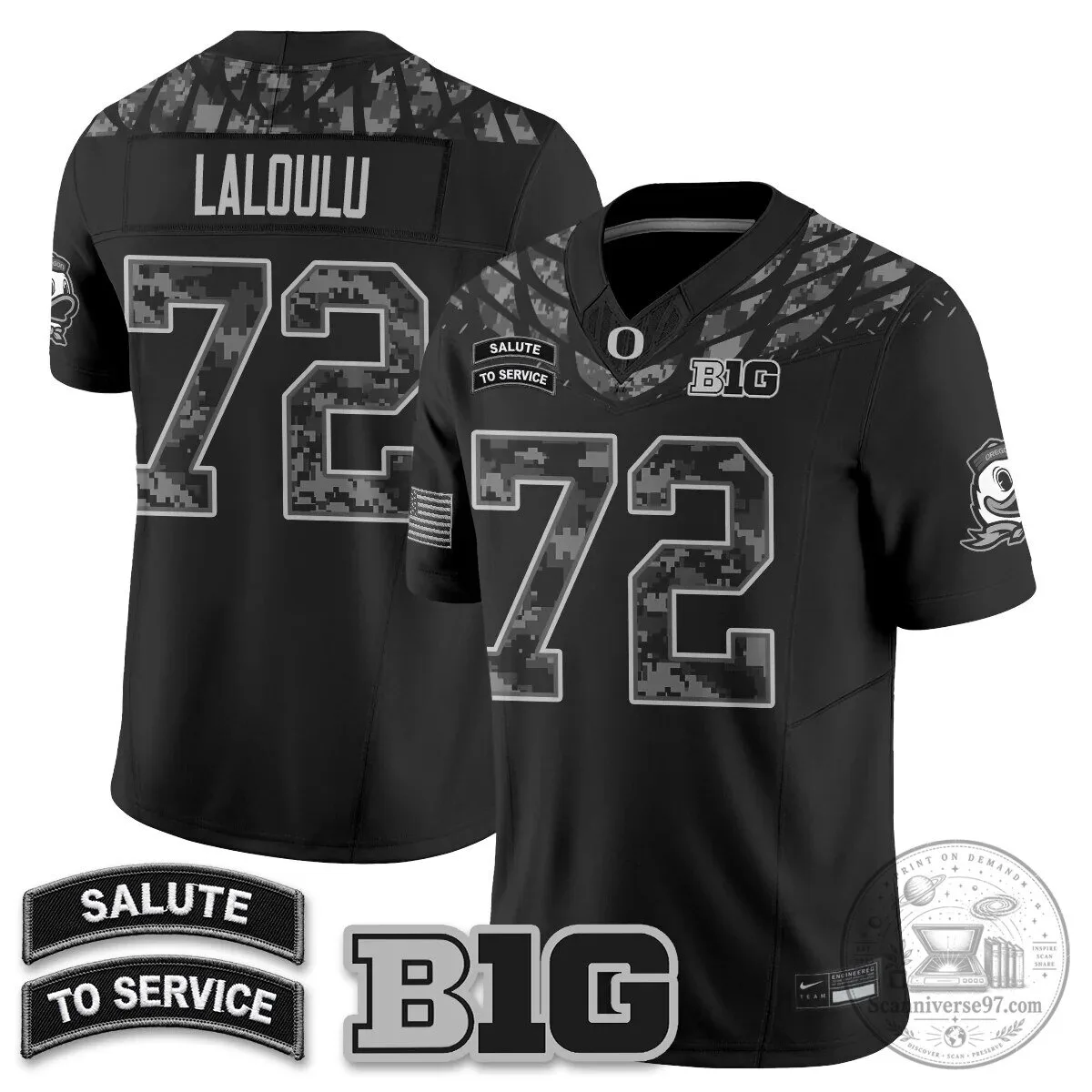 Black Football Jersey for Oregon Ducks Salute to Service 49 Black Football Jersey for Oregon Ducks Salute to Service