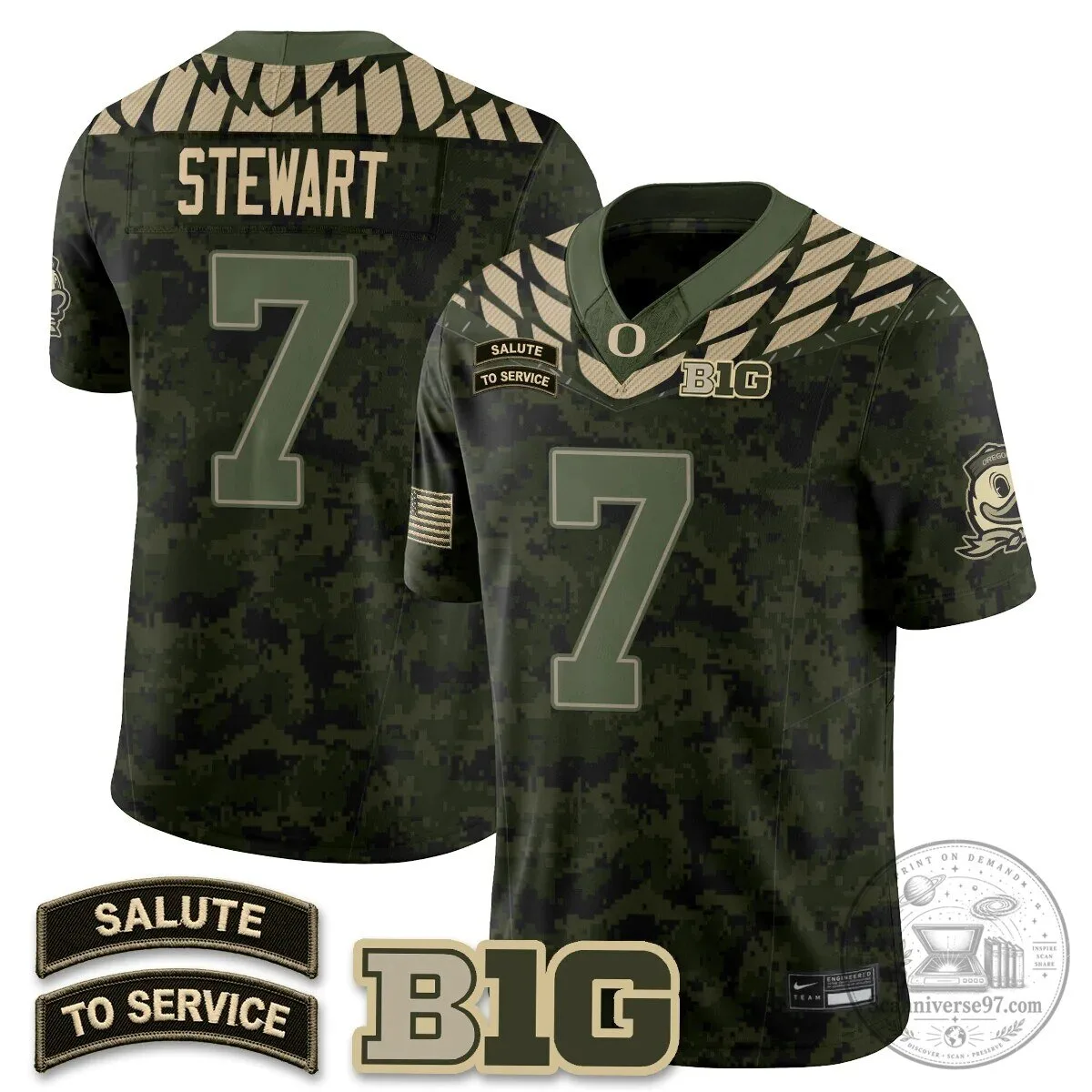 Black Football Jersey for Oregon Ducks Salute to Service 57 Black Football Jersey for Oregon Ducks Salute to Service