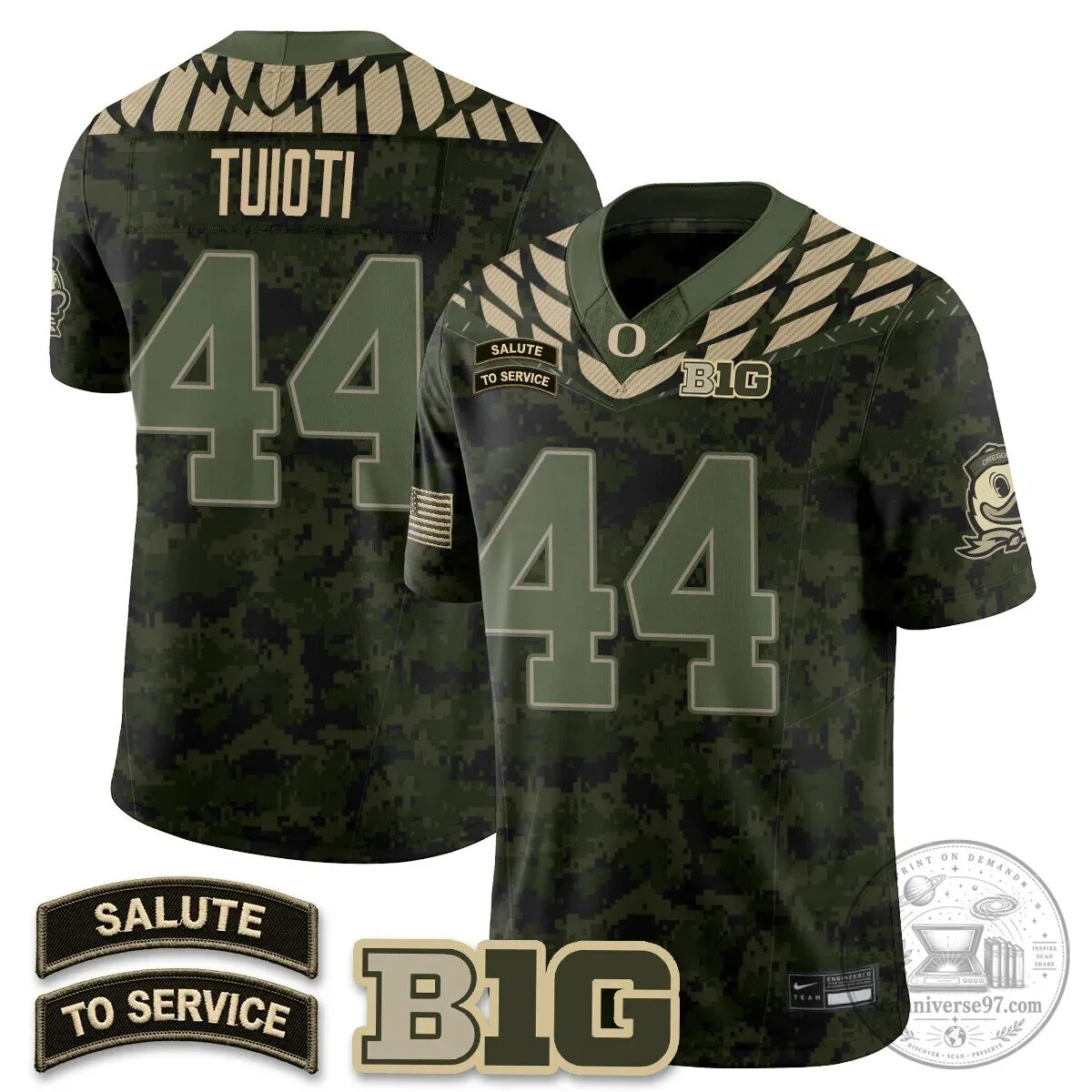 Black Football Jersey for Oregon Ducks Salute to Service 58 Black Football Jersey for Oregon Ducks Salute to Service