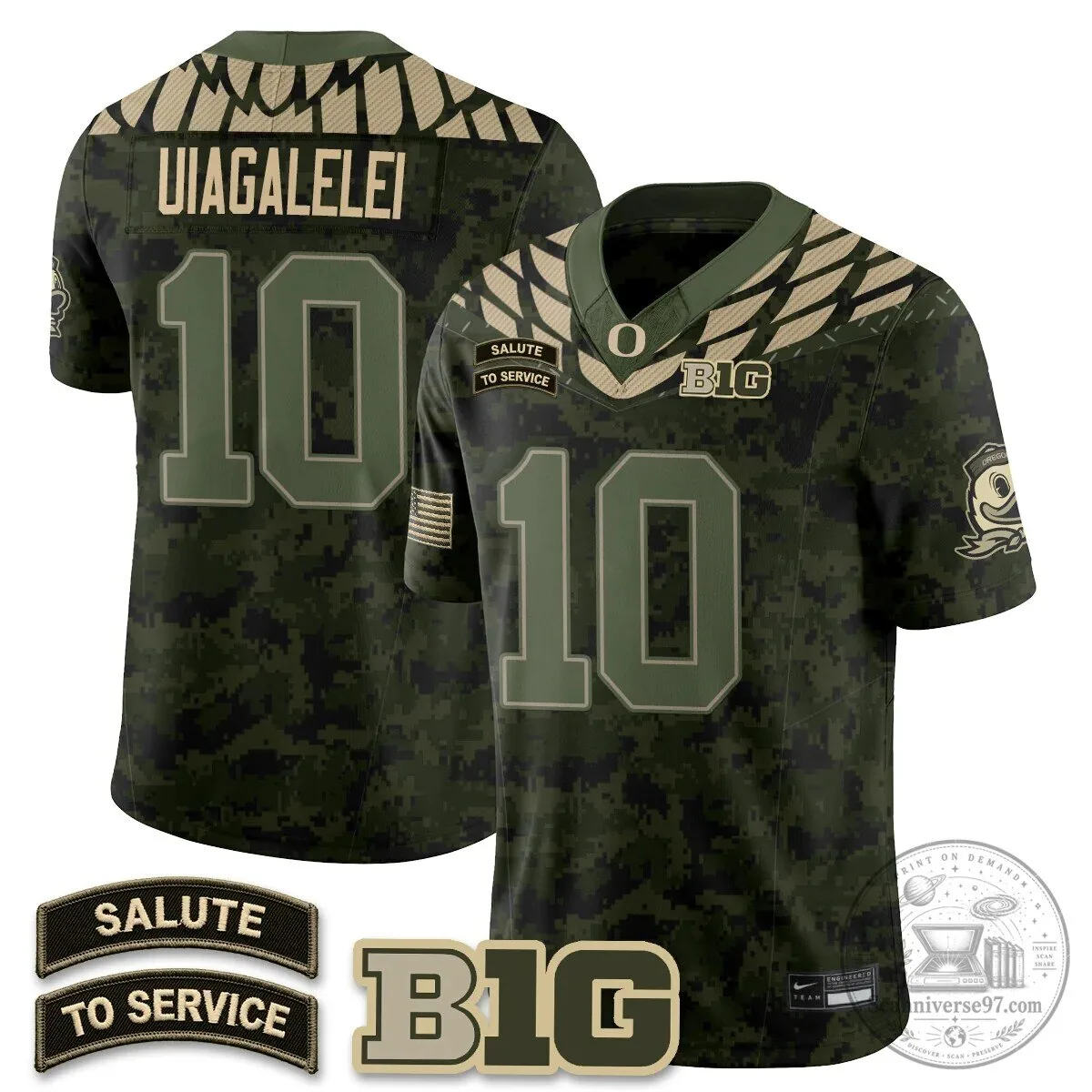 Black Football Jersey for Oregon Ducks Salute to Service 59 Black Football Jersey for Oregon Ducks Salute to Service