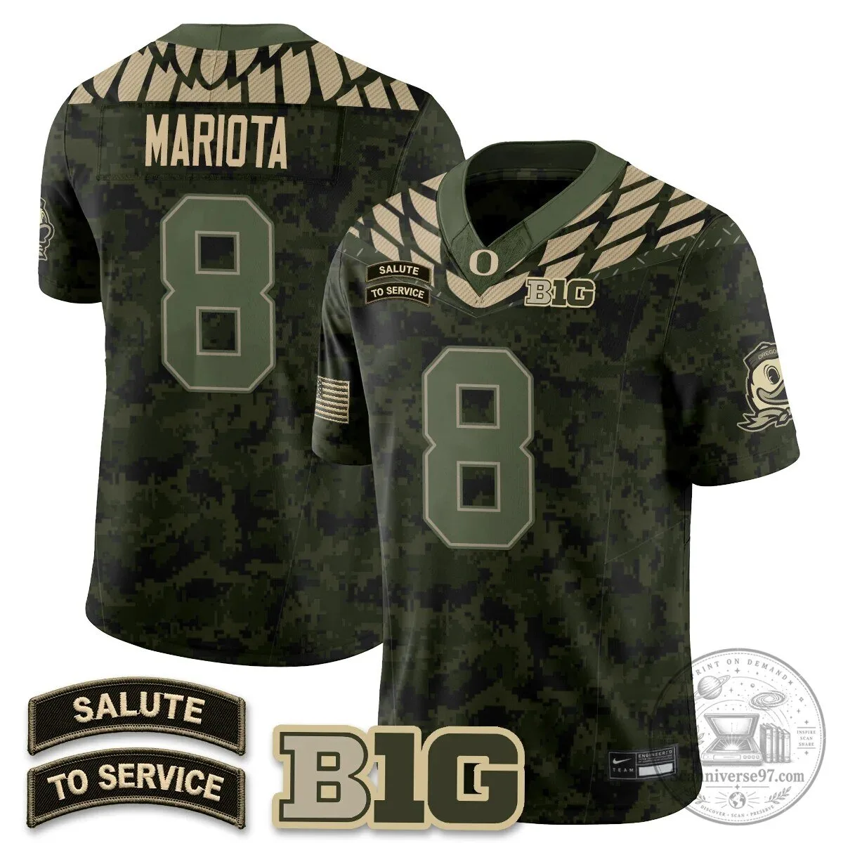 Black Football Jersey for Oregon Ducks Salute to Service 61 Black Football Jersey for Oregon Ducks Salute to Service