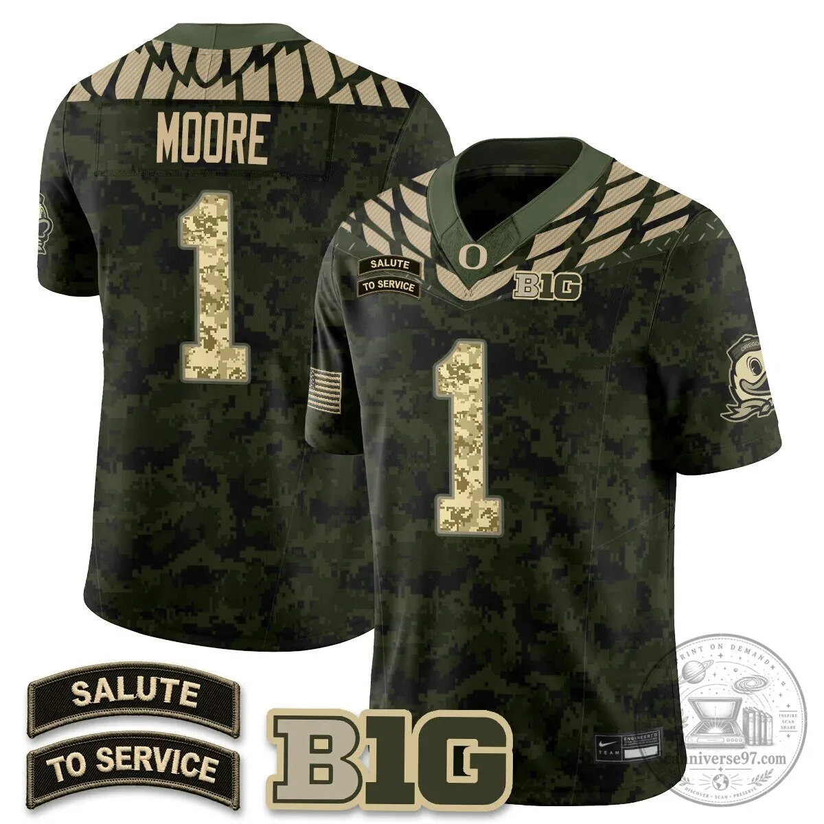 Black Football Jersey for Oregon Ducks Salute to Service 67 Black Football Jersey for Oregon Ducks Salute to Service