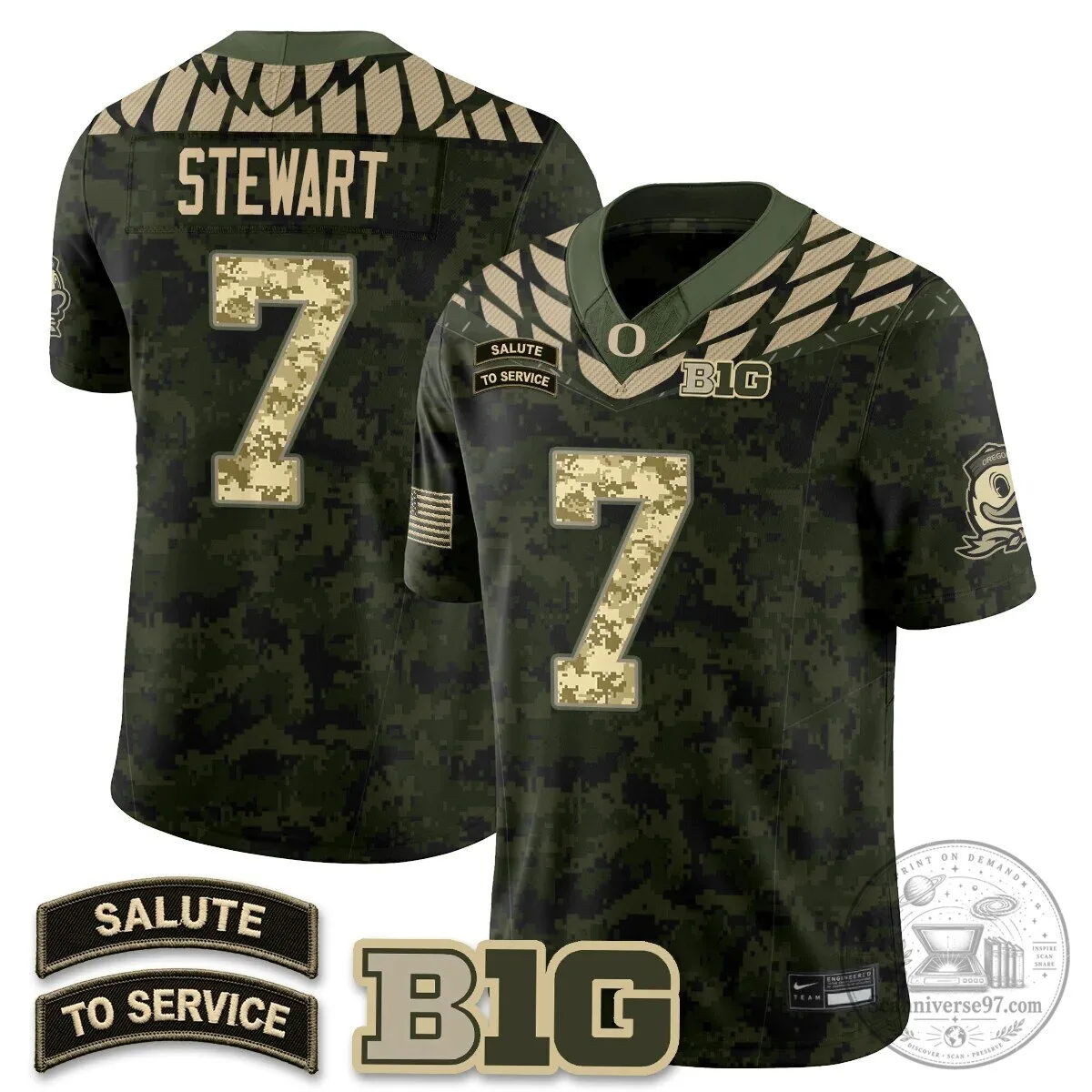 Black Football Jersey for Oregon Ducks Salute to Service 68 Black Football Jersey for Oregon Ducks Salute to Service