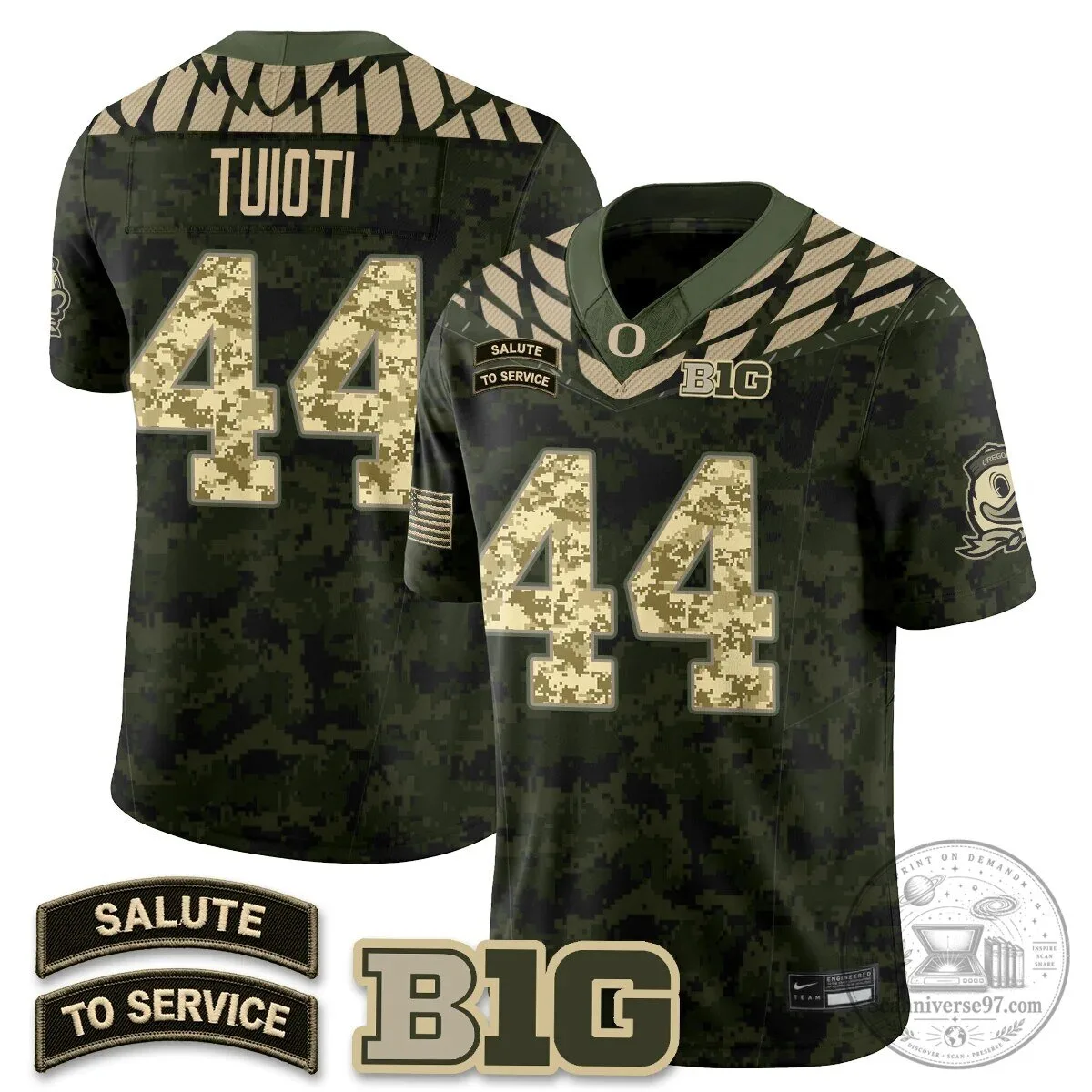 Black Football Jersey for Oregon Ducks Salute to Service 69 Black Football Jersey for Oregon Ducks Salute to Service