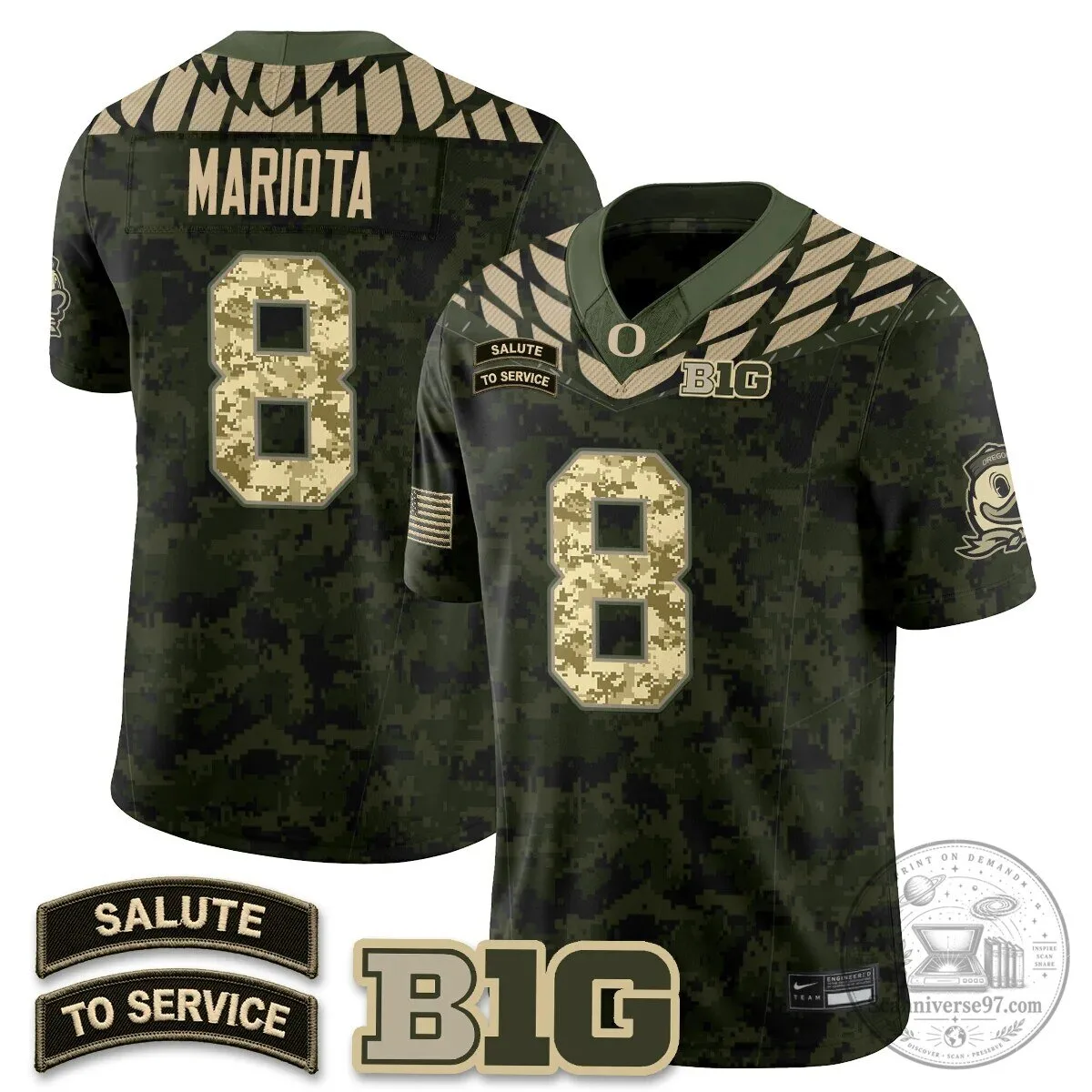 Black Football Jersey for Oregon Ducks Salute to Service 72 Black Football Jersey for Oregon Ducks Salute to Service
