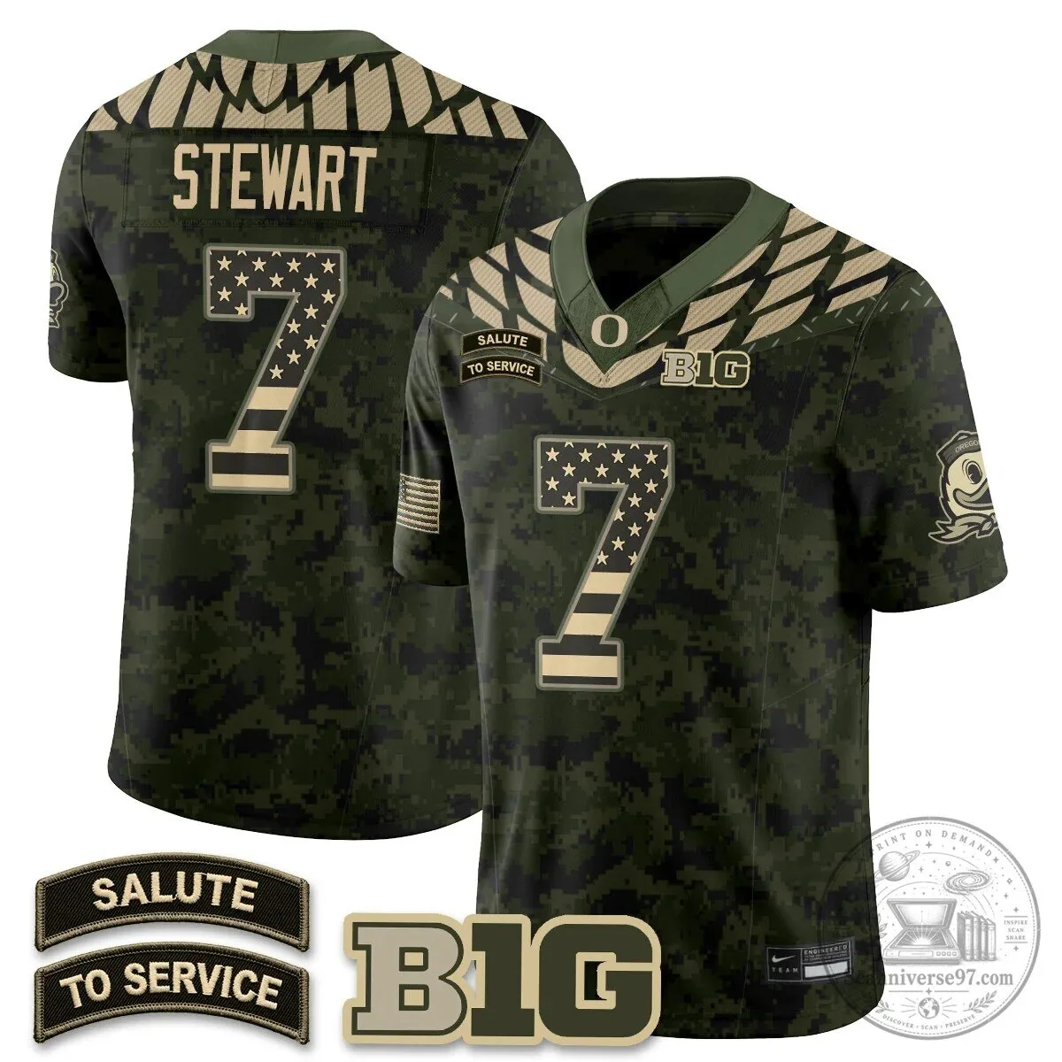 Black Football Jersey for Oregon Ducks Salute to Service 79 Black Football Jersey for Oregon Ducks Salute to Service